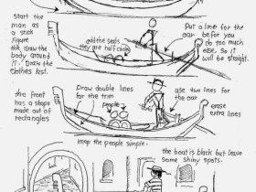 威尼斯小船铅笔画_威尼斯小艇简笔画步骤