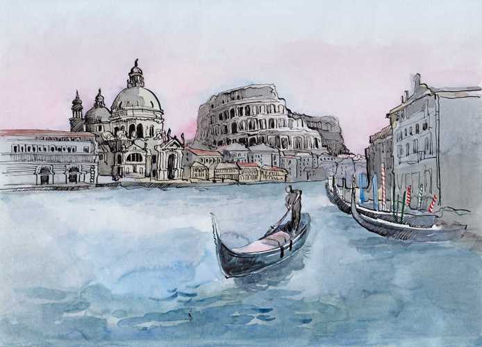 海上威尼斯水城美食绘画_海上威尼斯有哪些景点